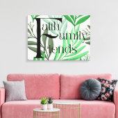 Faith Family Friends熱帯フローラウォールアート キャンバスプリント (インサイチュ (リビング))