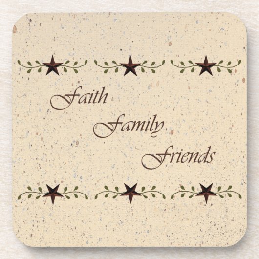 Faith Family Friends Cork Coaster コースター (正面)