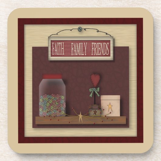 Faith Family Friends Cork Coaster コースター (正面)