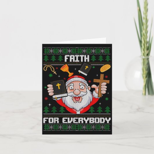 Faith For Everybody Santa Ugly Christmas Christian カード (正面)