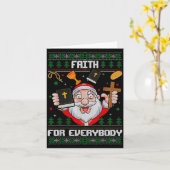 Faith For Everybody Santa Ugly Christmas Christian カード (黄色い花)