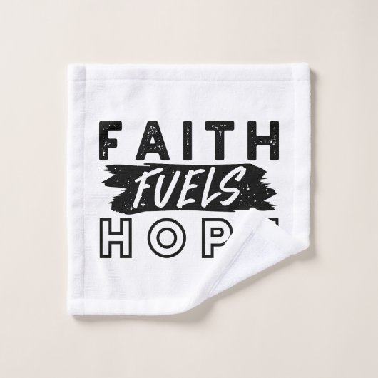 Faith Fuels Hope Quote – Uplifting Christian Art ウォッシュタオル (ウォッシュタオル)