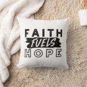 Faith Fuels Hope Quote – Uplifting Christian Art クッション (ブランケット)