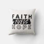 Faith Fuels Hope Quote – Uplifting Christian Art クッション (裏面)