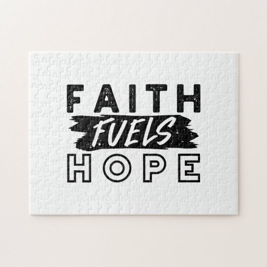 Faith Fuels Hope Quote – Uplifting Christian Art ジグソーパズル (横)