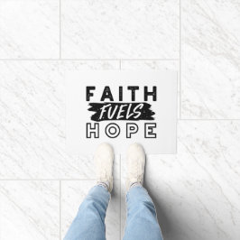 Faith Fuels Hope Quote – Uplifting Christian Art ドアマット