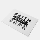 Faith Fuels Hope Quote – Uplifting Christian Art ドアマット (アングル)