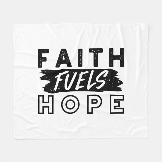 Faith Fuels Hope Quote – Uplifting Christian Art フリースブランケット (正面(横))