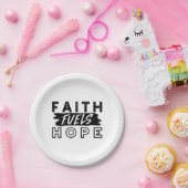 Faith Fuels Hope Quote – Uplifting Christian Art ペーパープレート (パーティー)