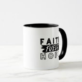 Faith Fuels Hope Quote – Uplifting Christian Art マグカップ (正面右)