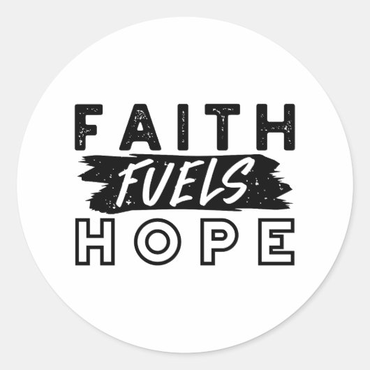 Faith Fuels Hope Quote – Uplifting Christian Art ラウンドシール (正面)