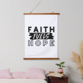 Faith Fuels Hope Quote – Uplifting Christian Art 吊り下げ型タペストリー (寝室)