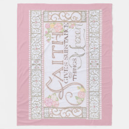 Faith Gives Substance Fleece Blanket (Lilac) フリースブランケット