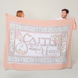 FAITH Gives Substance Fleece Blanket (Peach) フリースブランケット