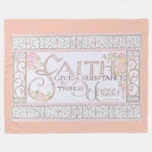 FAITH Gives Substance Fleece Blanket (Peach) フリースブランケット (正面(横))
