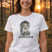 Faith Greater Than Gluten Funny Christian Squirrel Tシャツ