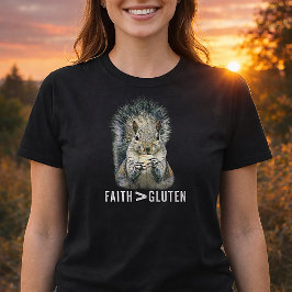 Faith Greater Than Gluten Funny Squirrel Tシャツ