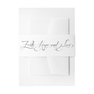 Faith Home & Love Christian 結婚's Belly Band 招待状ベリーバンド