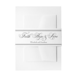 Faith Home & Love Christian 結婚's Belly Band 招待状ベリーバンド