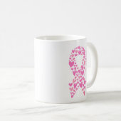 Faith Hope Breast Cancer Pink Ribbon Awareness コーヒーマグカップ (正面右)
