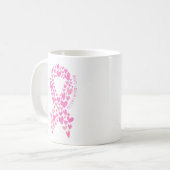 Faith Hope Breast Cancer Pink Ribbon Awareness コーヒーマグカップ (正面左)