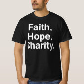 Faith Hope Charity – Christian Minimalist Tシャツ (正面)