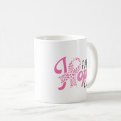 Faith Hope Cure Breast Cancer Pink Ribbon コーヒーマグカップ (正面右)