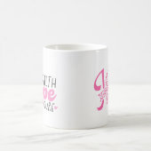 Faith Hope Cure Breast Cancer Pink Ribbon コーヒーマグカップ (中央)