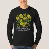 Faith Hope Cure Flower Butterfly Osteosarcoma Awar Tシャツ (正面)