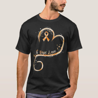 Faith Hope Loveオレンジリボン白血病認識度 Tシャツ
