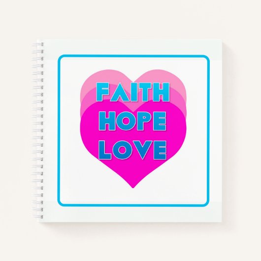 Faith Hope Loveハートスパイラルノート ノートブック (正面)