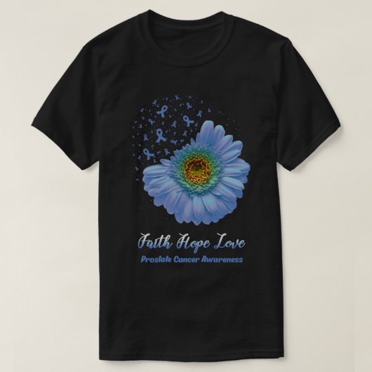 Faith Hope Love前立腺がん認識度花B Tシャツ (デザイン正面)