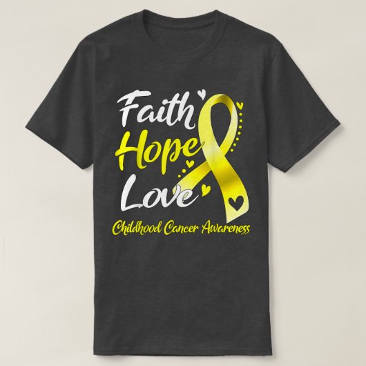 Faith Hope Love小児癌認識度1643 Tシャツ (デザイン正面)