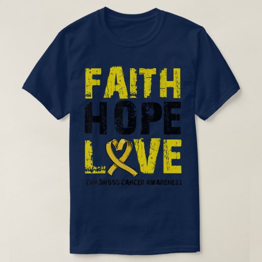 Faith Hope Love小児癌認識度1644 Tシャツ (デザイン正面)