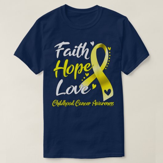 Faith Hope Love小児癌認識度1654 Tシャツ (デザイン正面)