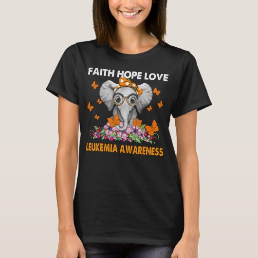 Faith Hope Love白血病認識度エレファントバター Tシャツ (正面)