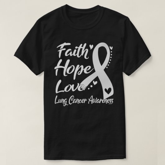 Faith Hope Love肺がん認識度 Tシャツ (デザイン正面)