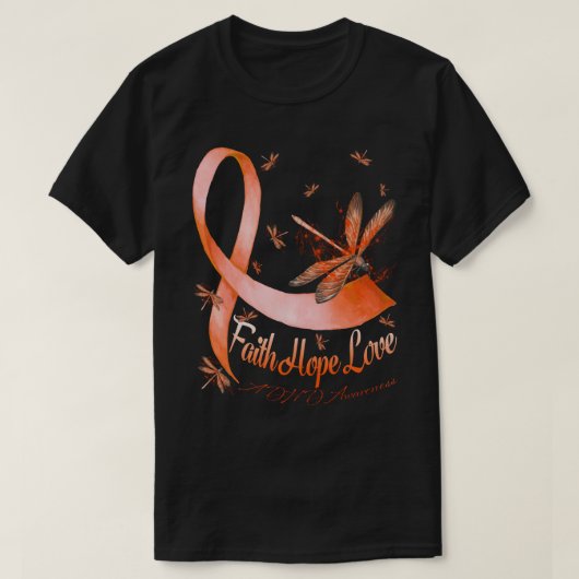 Faith Hope Love ADHD Awareness Dragonfly Tシャツ (デザイン正面)