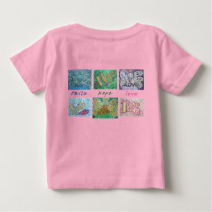 Faith Hope Love Art Collage Tシャツ(バック) ベビーTシャツ