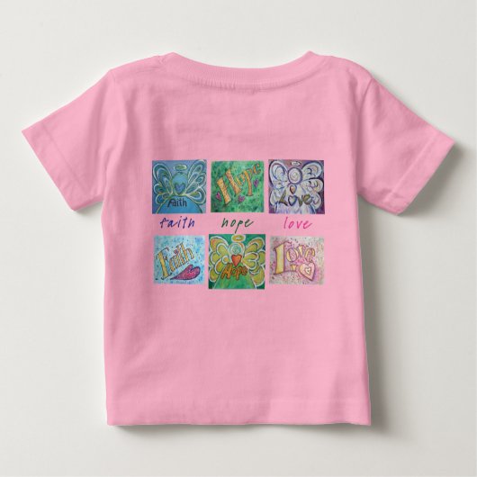 Faith Hope Love Art Collage Tシャツ（バック） ベビーTシャツ (裏面)