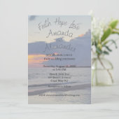 Faith Hope Love Beach Photo Wedding Invitation 招待状 (スタンド正面)