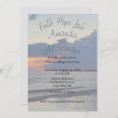 Faith Hope Love Beach Photo Wedding Invitation 招待状 (正面/裏面)