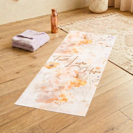 Faith Hope Love Boho Watercolor Fitness Mat ヨガマット