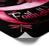 Faith Hope Love Brain Aneurysm Awareness Dragonfly ポスター (角)