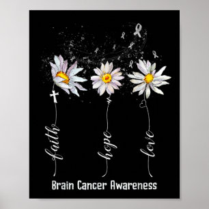Faith Hope Love Brain Cancer認識度シャツフロー ポスター