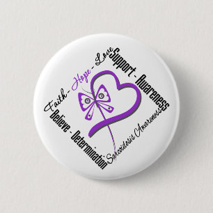Faith Hope Love Butterfly – サルコイドーシス認識度 缶バッジ