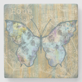 "Faith, Hope, & Love" Butterfly  ストーンコースター