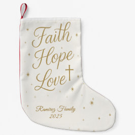Faith Hope Love Christian Christmas Stocking スモールクリスマスストッキング