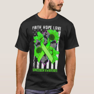 Faith Hope Love Crossing Depression Awareness  Tシャツ