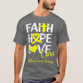 Faith Hope Love Cure Childhood Cancer Awareness  Tシャツ
